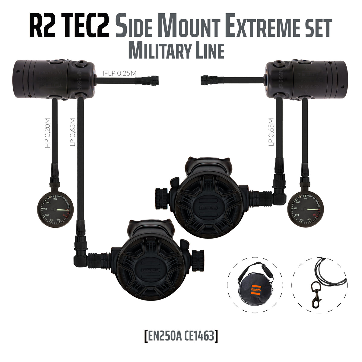 Tecline - Regulator R2 TEC2 Reversible Sidemount Extreme Set — Military Line