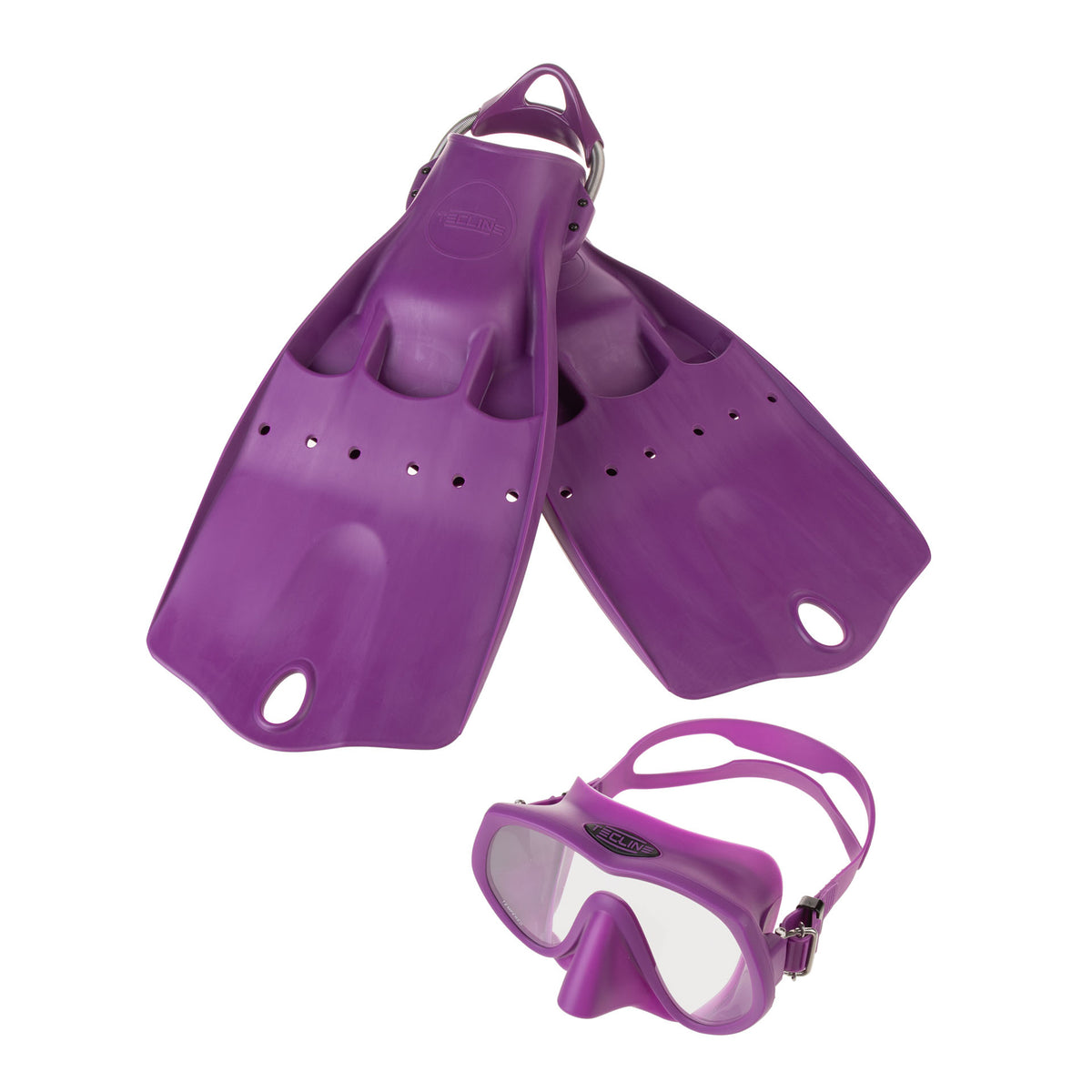 Tecline Frameless Super View mask with LightJet fins, violet