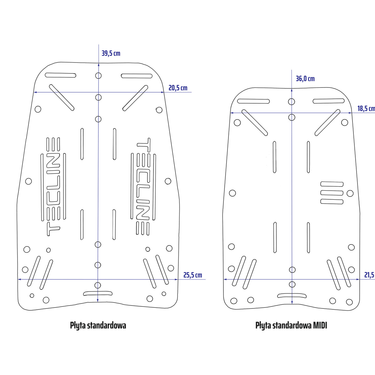 Tecline Standard Backplate MIDI — Aluminium 3 mm (0.6 kg)