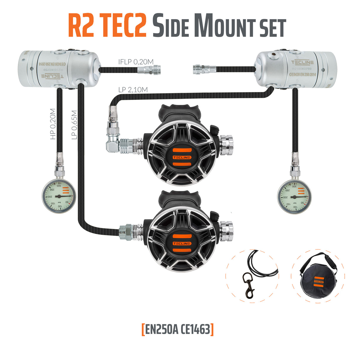 Tecline - Regulator R2 TEC2 - Sidemount Set