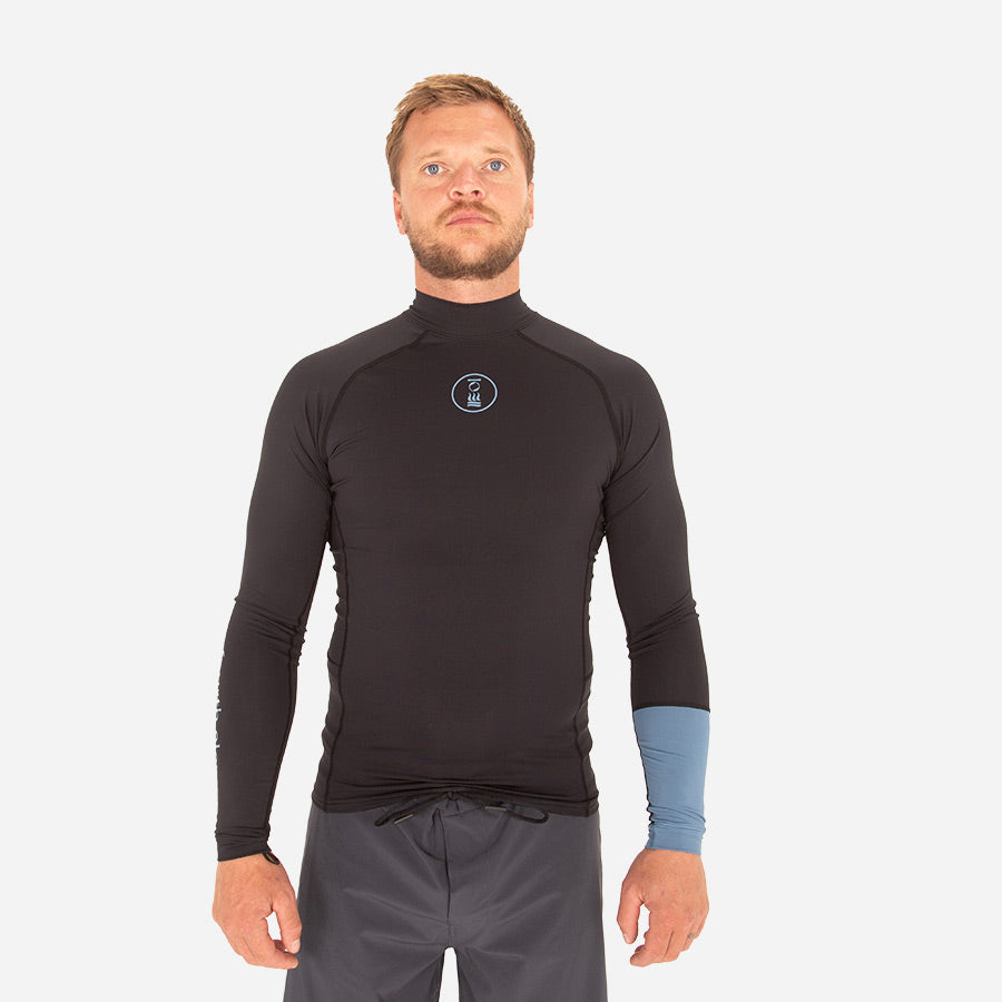 Fourth Element Men's Long Sleeve Hydro-T — Black / Ocean Blue