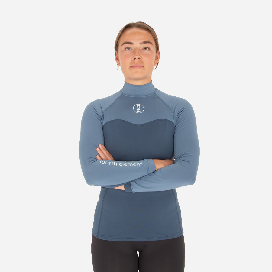 Fourth Element Women's Long Sleeve Hydro-T — Deep Blue / Ocean Blue