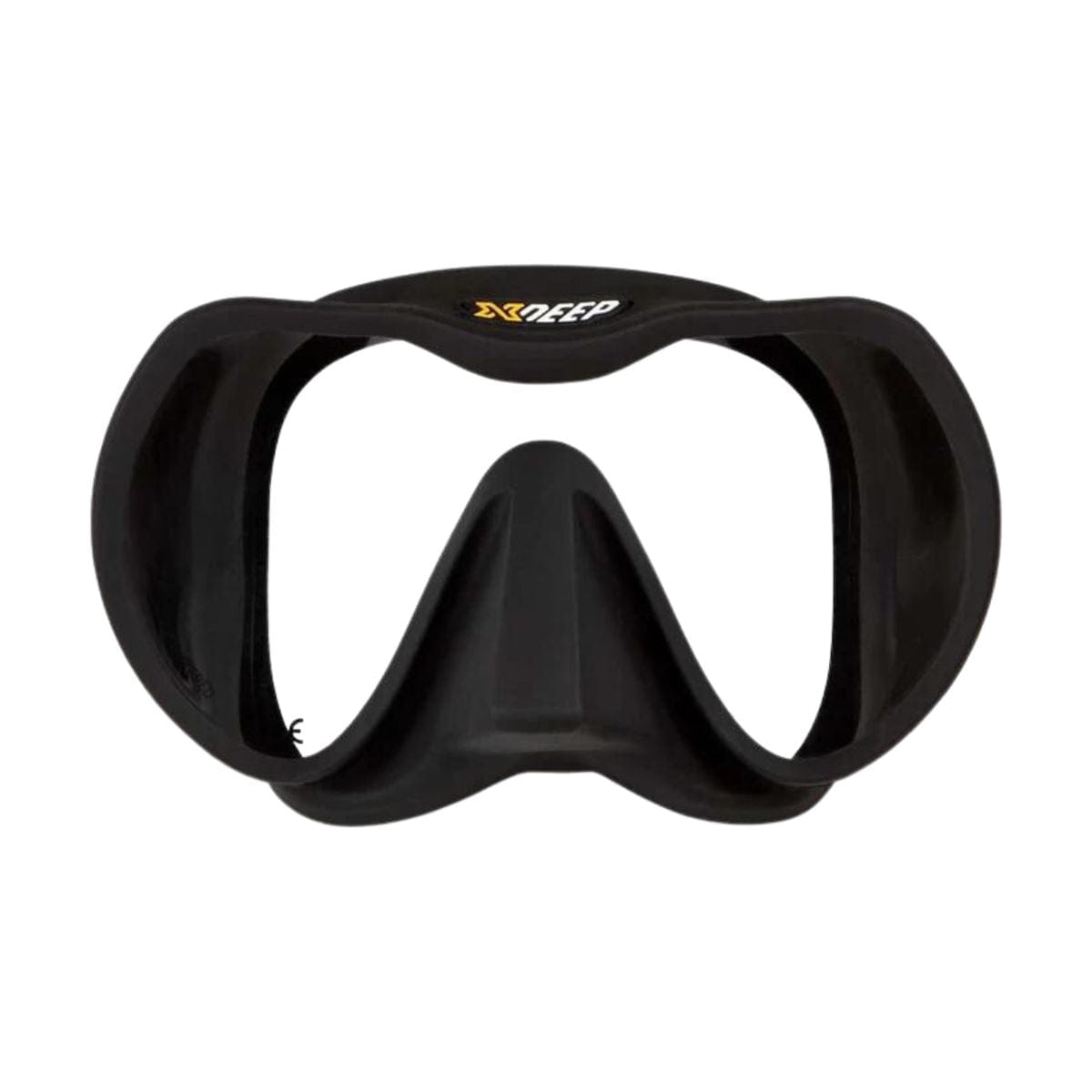 Black XDEEP Radical frameless diving mask — front view